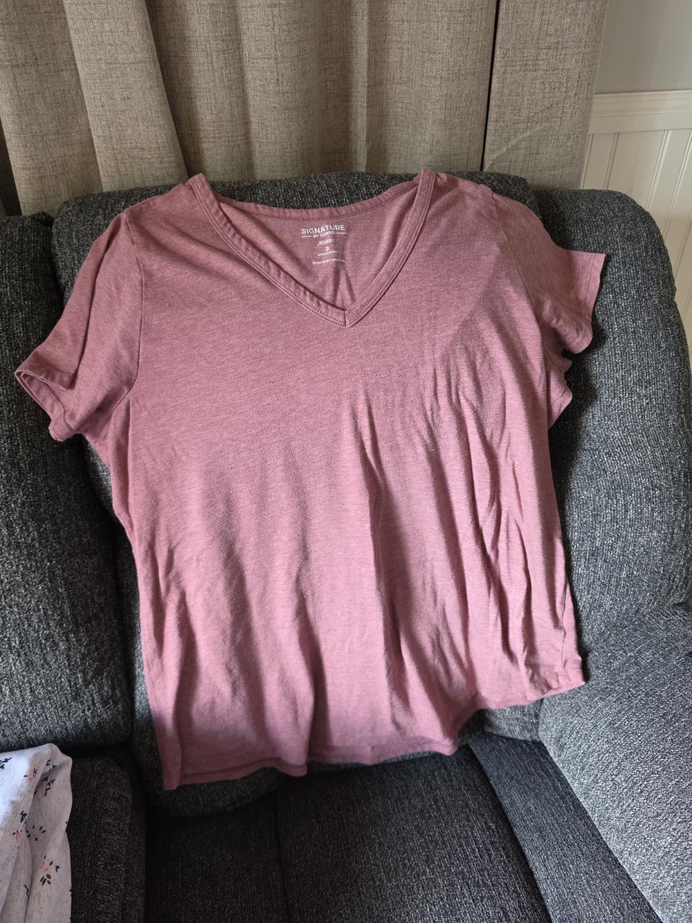 Signature V-Neck Short Sleeve Tee - Dusty Mauve